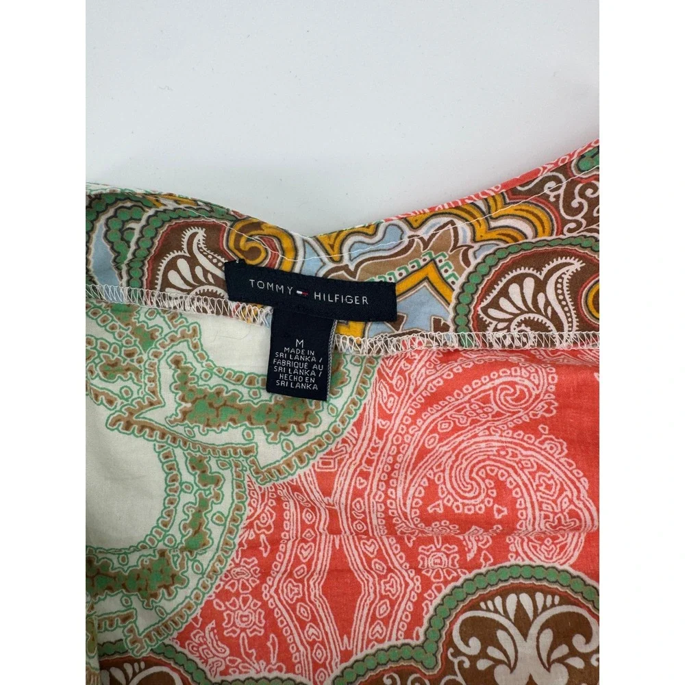 Tommy Hilfiger Womens Multicolor Paisley Ruffle V-Neck Tank Top Size M - Picture 4 of 4